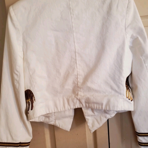 WHITE WITH GOLD ladies Jacket By PRAVATA SIZE 4 - Picture 8 of 10